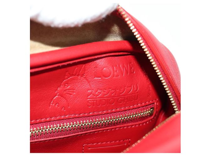 LOEWE - Amazona 21 Tasche aus rotem Leder Spirited Away von Studio Ghibli Auth 166973SM Golden - Ansicht 22