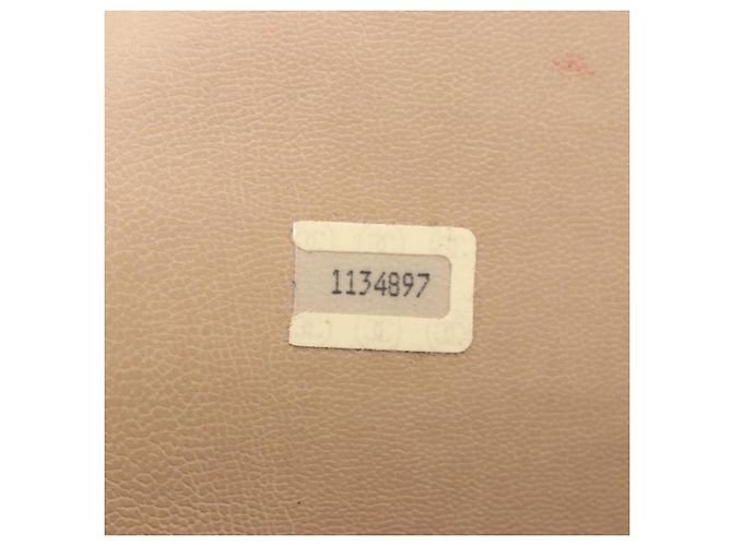 CHANEL Borsa a Spalla Matelassé in Pelle di Agnello Beige Oro CC Auth 172997 D'oro - vista 12