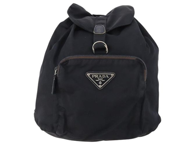 Zaino PRADA in nylon blu navy argento Auth bs33304 - vista 13
