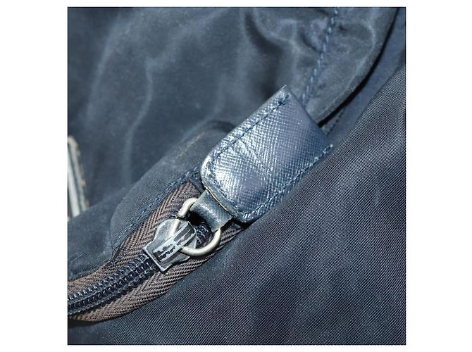 Zaino PRADA in nylon blu navy argento Auth bs33304 - vista 23
