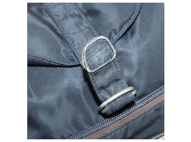 Zaino PRADA in nylon blu navy argento Auth bs33304 - vista 9