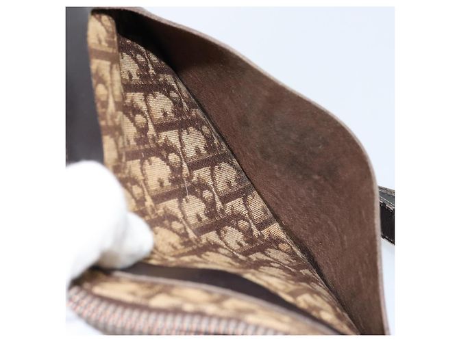 Borsa a Spalla in Tela Trotter Christian Dior Beige Auth LNZ041 - vista 12