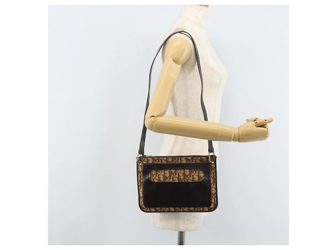 Borsa a Spalla in Tela Trotter Christian Dior Beige Auth LNZ041 - vista 20