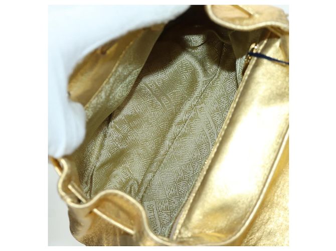 Zaino in pelle Bottega Veneta oro Auth 172406V D'oro - vista 10