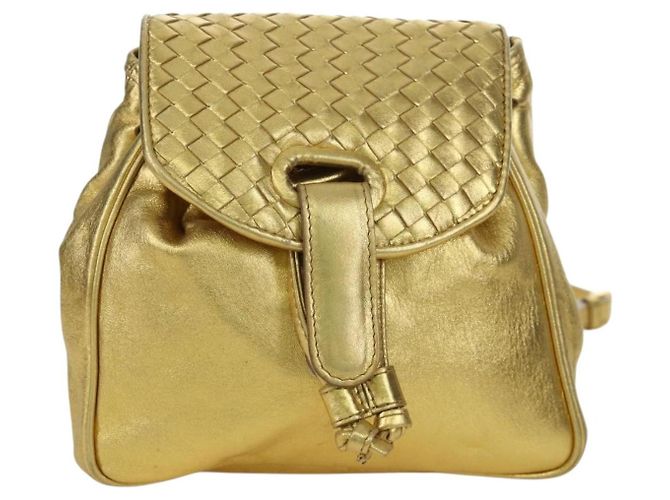 Zaino in pelle Bottega Veneta oro Auth 172406V D'oro - vista 13