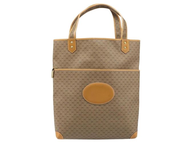Gucci Borsa tote Micro GG Supreme in PVC beige e oro 002 58 0054 Auth ki6529 D'oro - vista 13