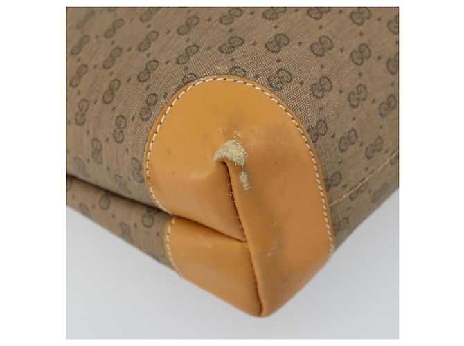 Gucci Borsa tote Micro GG Supreme in PVC beige e oro 002 58 0054 Auth ki6529 D'oro - vista 14