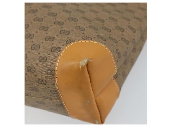 Gucci Borsa tote Micro GG Supreme in PVC beige e oro 002 58 0054 Auth ki6529 D'oro - vista 15