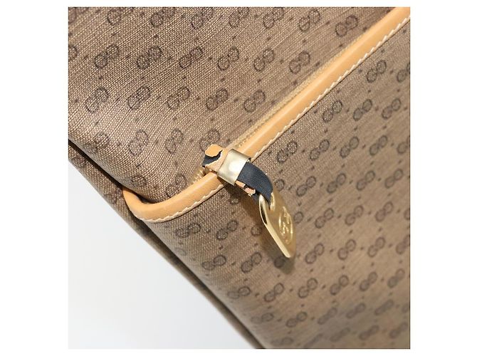 Gucci Borsa tote Micro GG Supreme in PVC beige e oro 002 58 0054 Auth ki6529 D'oro - vista 20