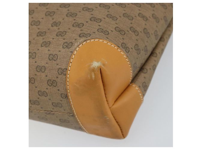 Gucci Borsa tote Micro GG Supreme in PVC beige e oro 002 58 0054 Auth ki6529 D'oro - vista 9