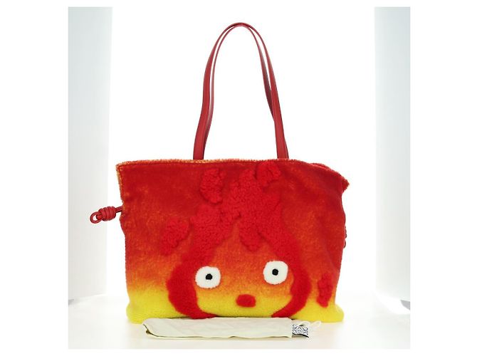 LOEWE - Bolsa Flamenco Calcifer de Ghibli - Castelo Móvel do Howl Auth 166906SM Vermelho - vista 12