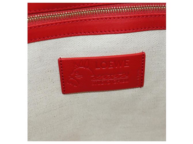 LOEWE - Bolsa Flamenco Calcifer de Ghibli - Castelo Móvel do Howl Auth 166906SM Vermelho - vista 21