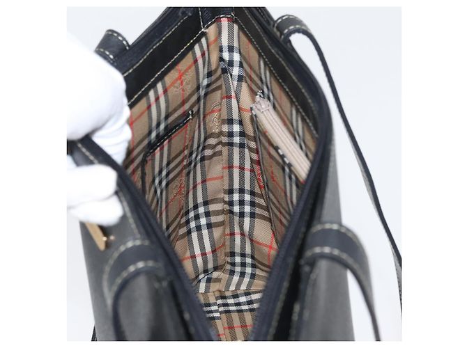 Borsa Tote in Pelle Nera e Oro Auth ka2760 di BURBERRY Nero D'oro - vista 18