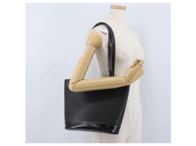 Borsa Tote in Pelle Nera e Oro Auth ka2760 di BURBERRY Nero D'oro - vista 22