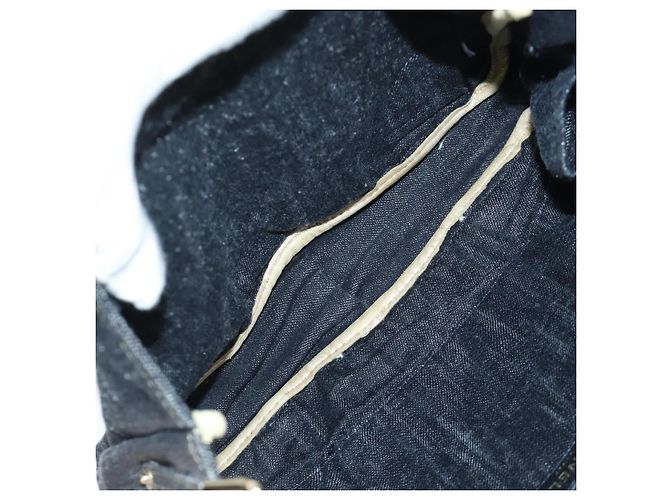 Borsa a Spalla CHANEL COCO Mark in Denim Blu Navy con CC Dorato Auth 171512SAM D'oro - vista 12