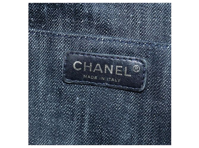 Borsa a Spalla CHANEL COCO Mark in Denim Blu Navy con CC Dorato Auth 171512SAM D'oro - vista 19