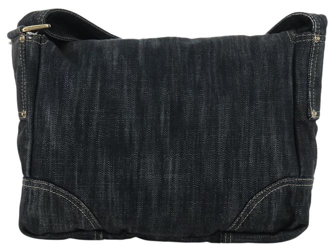 Borsa a Spalla CHANEL COCO Mark in Denim Blu Navy con CC Dorato Auth 171512SAM D'oro - vista 2