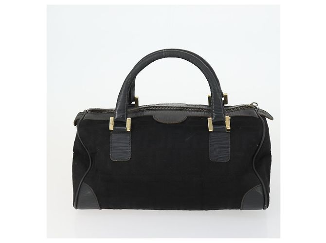 Borsa FENDI Zucchino Zucca in nylon, pelle, PVC e tela 2 pezzi nero marrone Auth fm5169 - vista 18