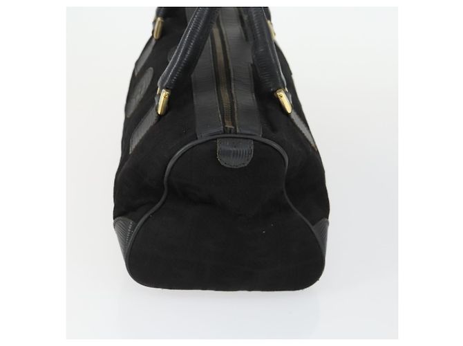 Borsa FENDI Zucchino Zucca in nylon, pelle, PVC e tela 2 pezzi nero marrone Auth fm5169 - vista 19