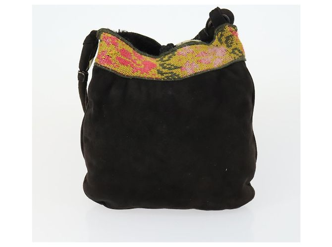 Borsa FENDI Zucchino Zucca in nylon, pelle, PVC e tela 2 pezzi nero marrone Auth fm5169 - vista 24