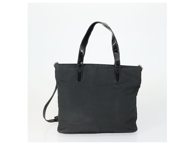 Borsa FENDI Zucchino Zucca in nylon, pelle, PVC e tela 2 pezzi nero marrone Auth fm5169 - vista 3