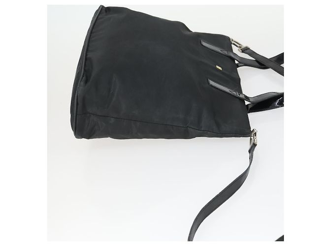 Borsa FENDI Zucchino Zucca in nylon, pelle, PVC e tela 2 pezzi nero marrone Auth fm5169 - vista 4