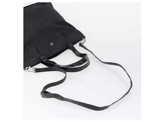 Borsa FENDI Zucchino Zucca in nylon, pelle, PVC e tela 2 pezzi nero marrone Auth fm5169 - vista 5