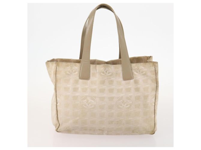 CHANEL Nueva Bolsa Tote de Viaje de Nylon 3 Set Beige CC Auth ep13033 - vista 10
