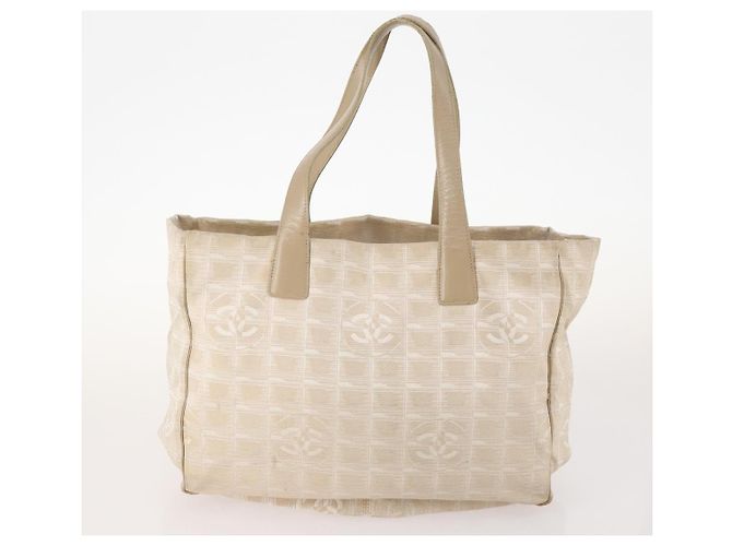 CHANEL Nueva Bolsa Tote de Viaje de Nylon 3 Set Beige CC Auth ep13033 - vista 3
