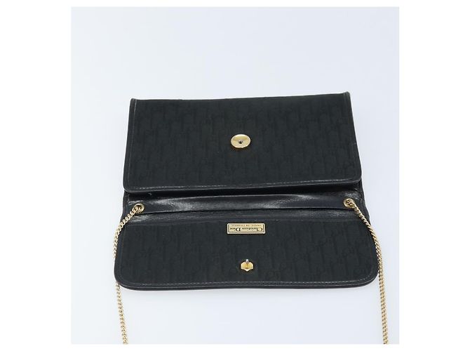 Borsa a spalla in tela Trotter Christian Dior nera e oro Auth bs33658 Nero D'oro - vista 10