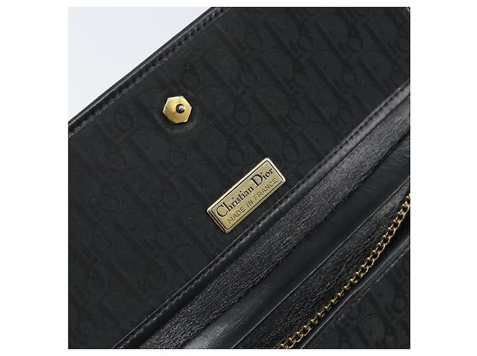 Borsa a spalla in tela Trotter Christian Dior nera e oro Auth bs33658 Nero D'oro - vista 18