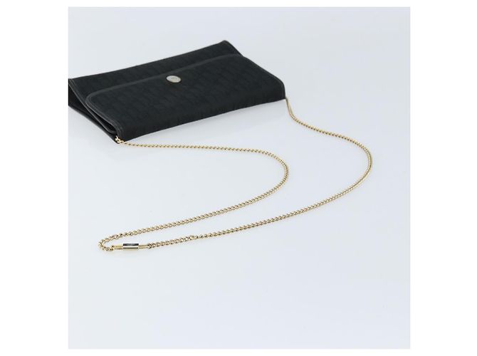Borsa a spalla in tela Trotter Christian Dior nera e oro Auth bs33658 Nero D'oro - vista 7