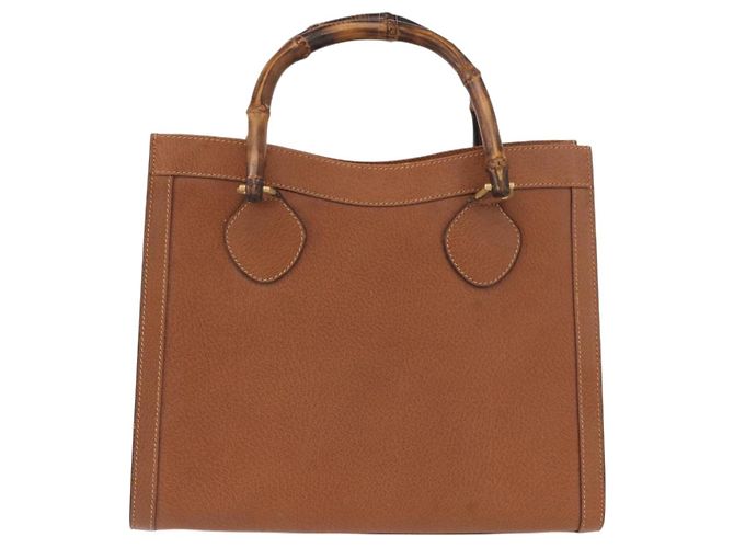 Borsa a mano in pelle Gucci Bamboo marrone oro 002 123 0260 Auth 172890 D'oro - vista 13