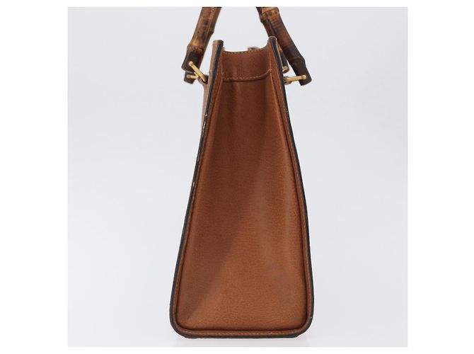 Borsa a mano in pelle Gucci Bamboo marrone oro 002 123 0260 Auth 172890 D'oro - vista 3
