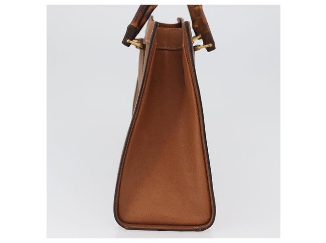 Borsa a mano in pelle Gucci Bamboo marrone oro 002 123 0260 Auth 172890 D'oro - vista 4