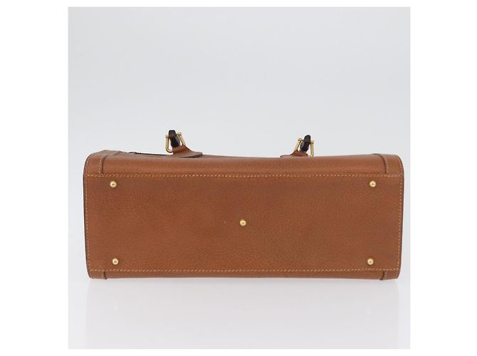 Borsa a mano in pelle Gucci Bamboo marrone oro 002 123 0260 Auth 172890 D'oro - vista 5