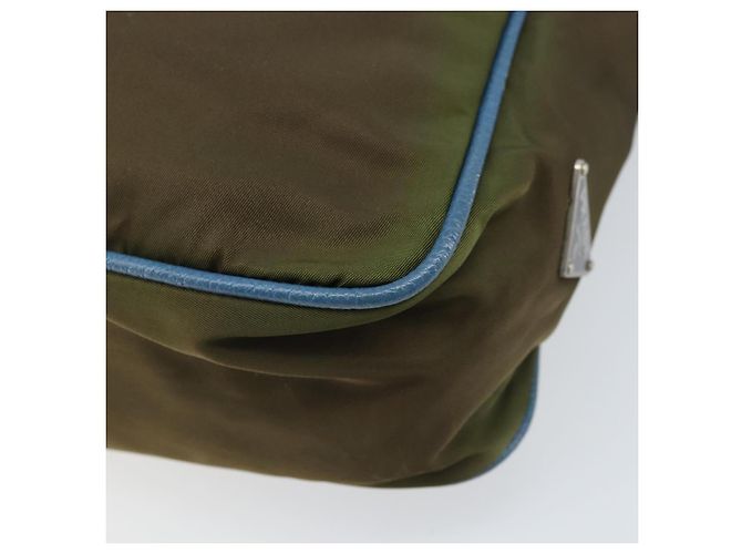 Borsa a Spalla PRADA Nylon Khaki Argento Autentica 172848 Cachi - vista 15
