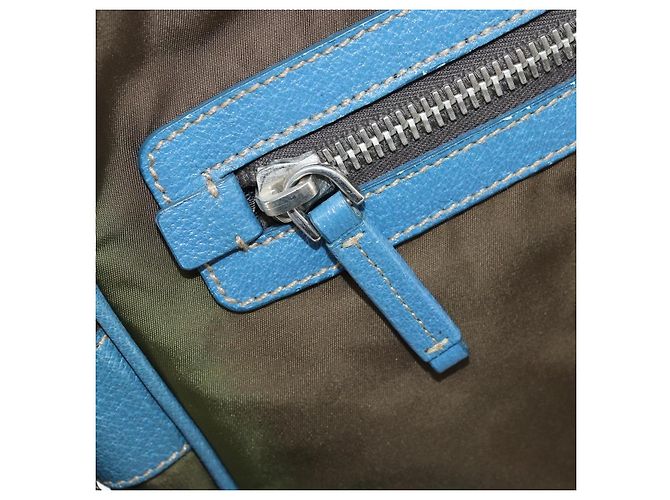 Borsa a Spalla PRADA Nylon Khaki Argento Autentica 172848 Cachi - vista 23
