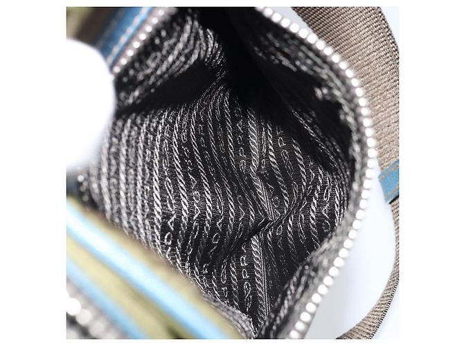 Borsa a Spalla PRADA Nylon Khaki Argento Autentica 172848 Cachi - vista 24