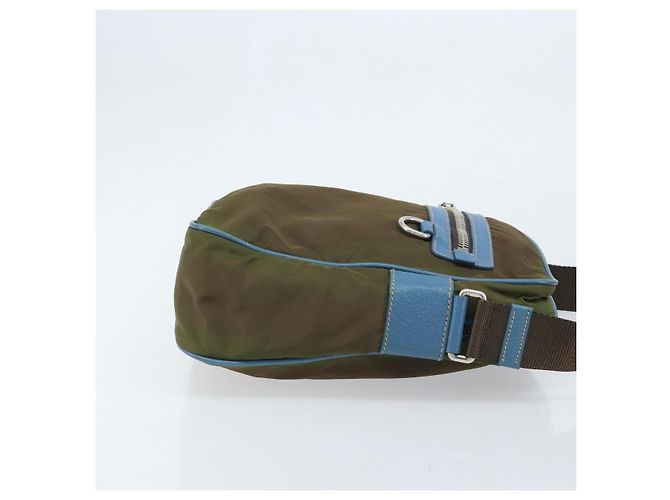 Borsa a Spalla PRADA Nylon Khaki Argento Autentica 172848 Cachi - vista 3