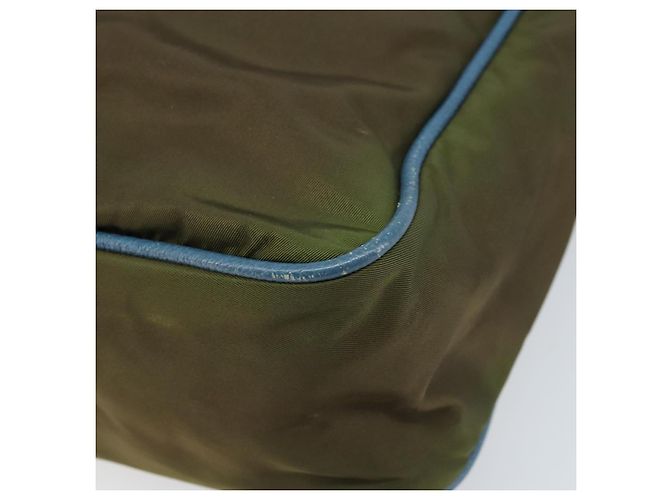 Borsa a Spalla PRADA Nylon Khaki Argento Autentica 172848 Cachi - vista 9