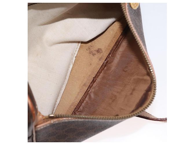 Céline Borsa a Spalla in Tela Macadam CELINE in Pelle PVC Marrone Oro Auth ki6508 D'oro - vista 10
