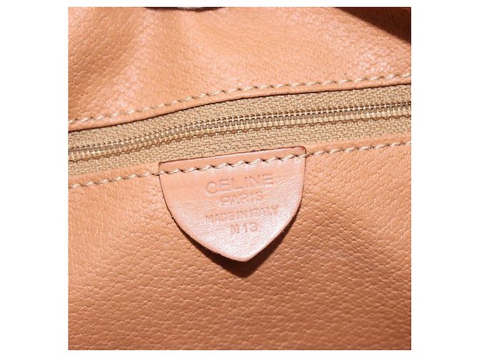Céline Borsa a Spalla in Tela Macadam CELINE in Pelle PVC Marrone Oro Auth ki6508 D'oro - vista 12