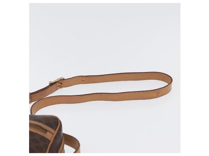Céline Borsa a Spalla in Tela Macadam CELINE in Pelle PVC Marrone Oro Auth ki6508 D'oro - vista 14