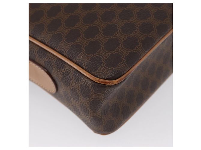 Céline Borsa a Spalla in Tela Macadam CELINE in Pelle PVC Marrone Oro Auth ki6508 D'oro - vista 15