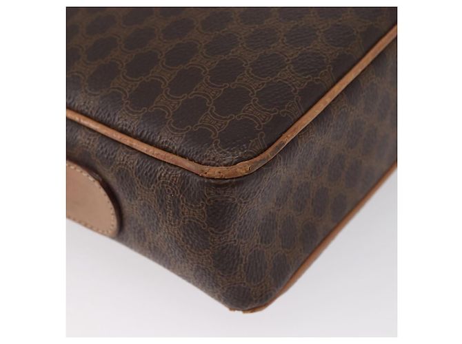 Céline Borsa a Spalla in Tela Macadam CELINE in Pelle PVC Marrone Oro Auth ki6508 D'oro - vista 17