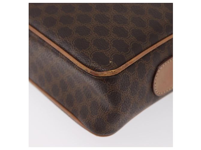 Céline Borsa a Spalla in Tela Macadam CELINE in Pelle PVC Marrone Oro Auth ki6508 D'oro - vista 18
