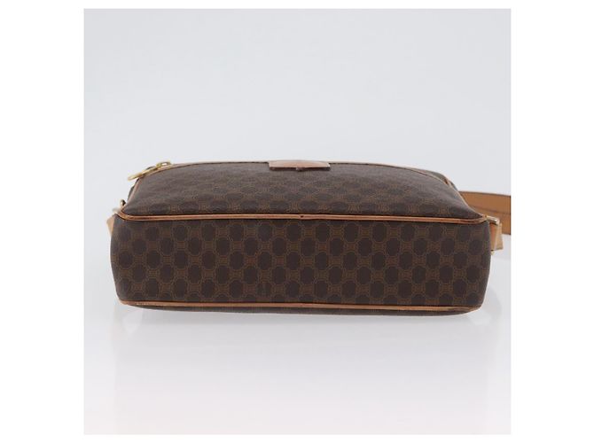 Céline Borsa a Spalla in Tela Macadam CELINE in Pelle PVC Marrone Oro Auth ki6508 D'oro - vista 5
