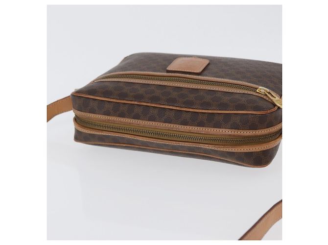 Céline Borsa a Spalla in Tela Macadam CELINE in Pelle PVC Marrone Oro Auth ki6508 D'oro - vista 6