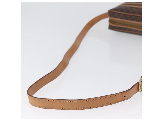 Céline Borsa a Spalla in Tela Macadam CELINE in Pelle PVC Marrone Oro Auth ki6508 D'oro - vista 7